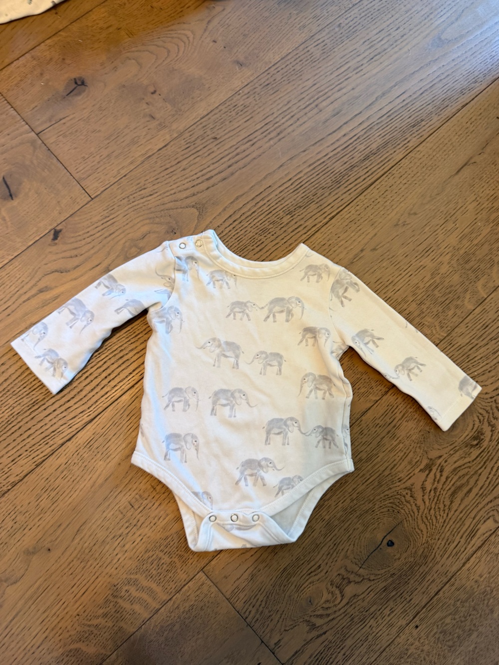Pehr Baby Elephant Print Long Sleeve Bodysuit 3-6M